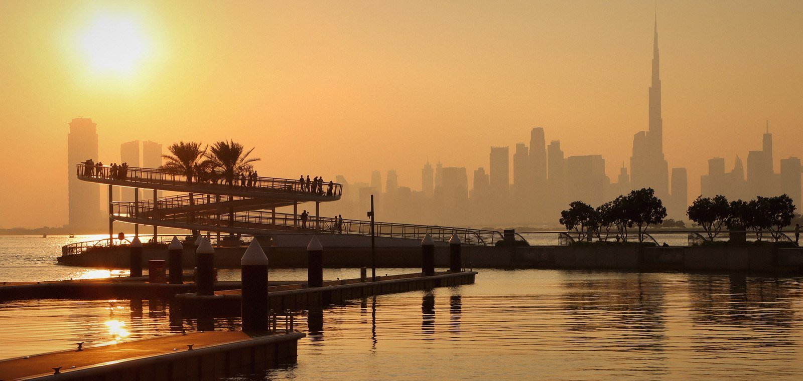 Downtown Dubai, looking toward the Burj Khalifa.